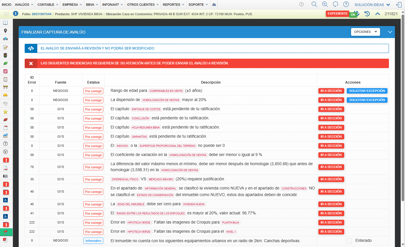 Validaciones Preventivas